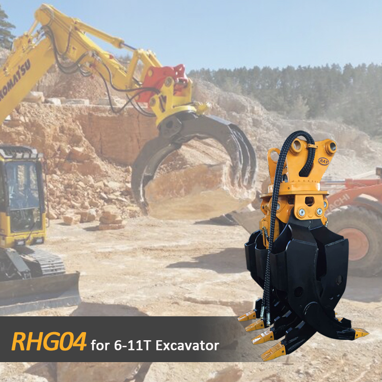 RHG04 Stone Grapple for 6-11T Excavator