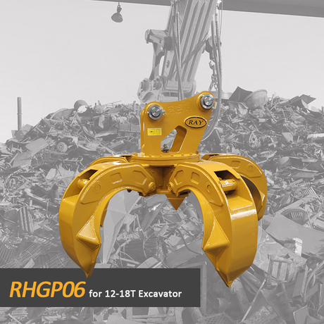 RHGP-06 Bagger Stahlschrottgreifer Hydraulischer Schrottgreifer Orangenschalengreifer zu verkaufen