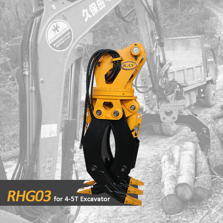 RHG03 Model Hydraulic Excavator Wood Grapple for 4-5 Ton Excavator