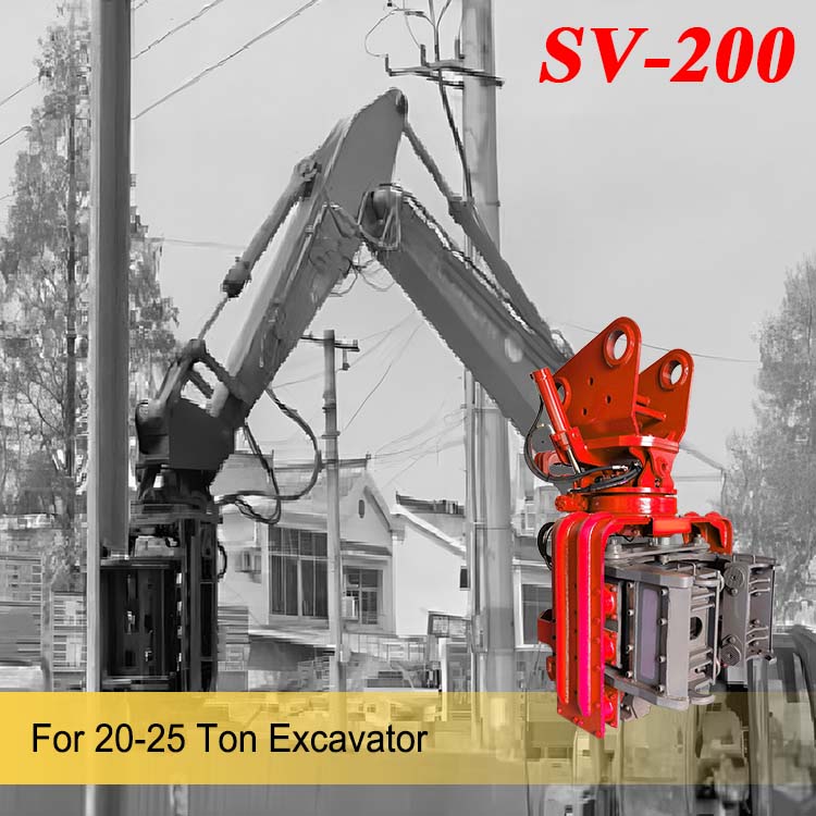 20-25 Ton Excavator Mounted SV-200 Side Hydraulic Piling Hammers 